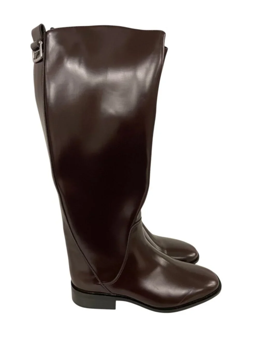 Zara Womens Boots Knee High Tall EU 39 US 8 Burgundy Round Toe 1000/510 NWOB